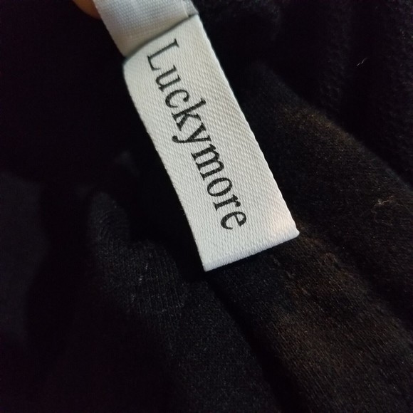 LuckyMore Hoodie Casual V Neck Long Sleeve Henley Oversized Top Womens L Black - Picture 4 of 15